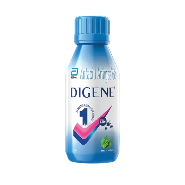 Digene Antacid Antigas Gel | For Acidity, Gas, Heartburn & Bloated Stomach Relief | Flavour Mint